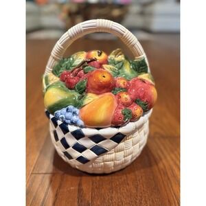 Vintage Garden Harvest Fruit Basket COOKIE JAR Susan Wingate